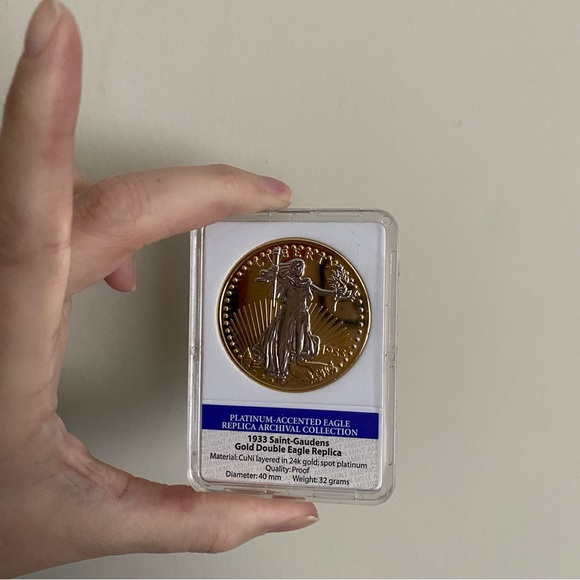 1933 Saint-Gaudens Gold Double Eagle Platinum-Accented Replica Archival Collec - Picture 4 of 16